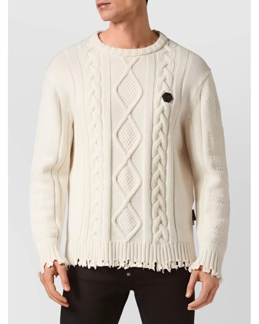 Philipp Plein Natural Wool Jumper for men