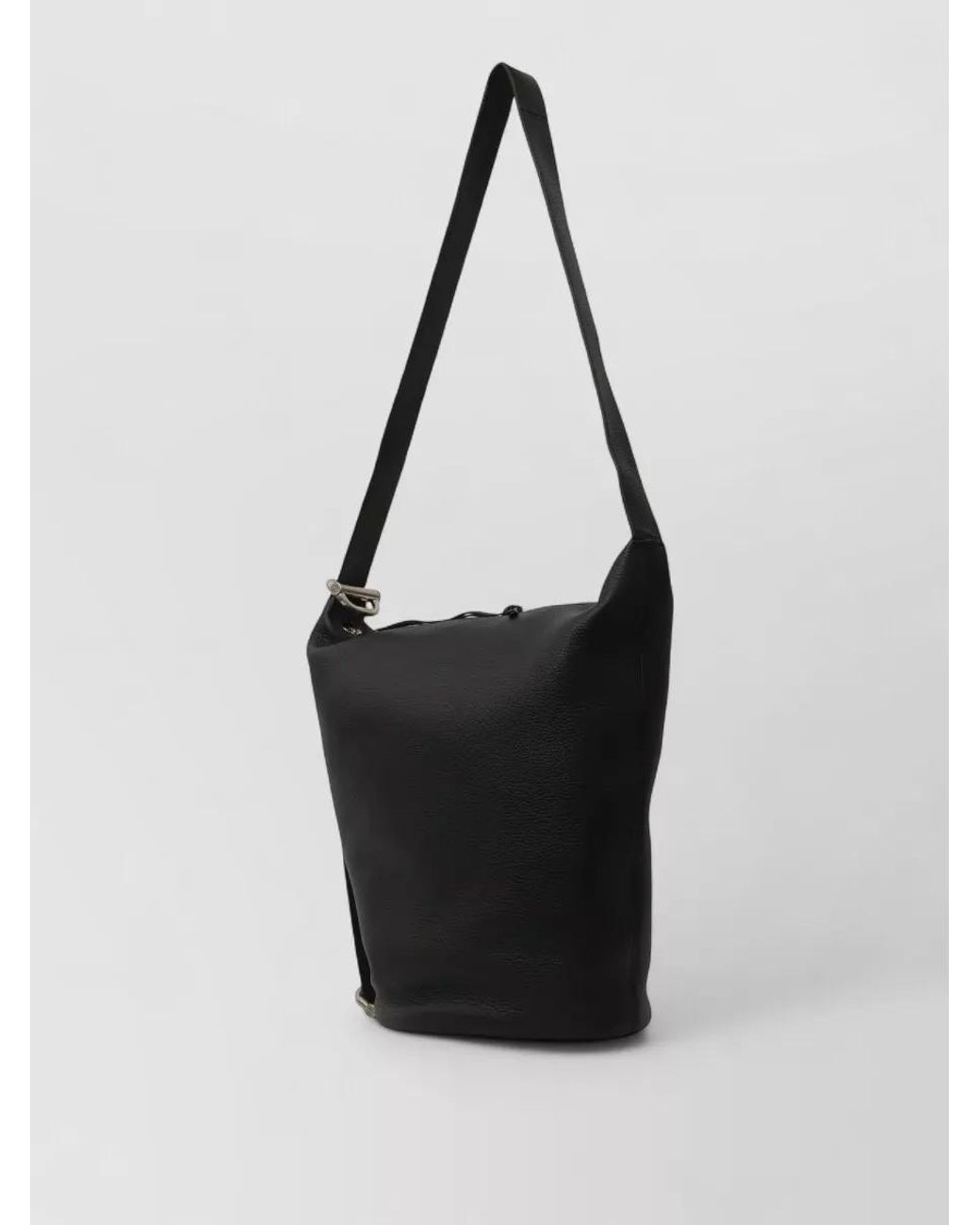Loewe Black Leather Medium Bucket Crossbody Bag for men