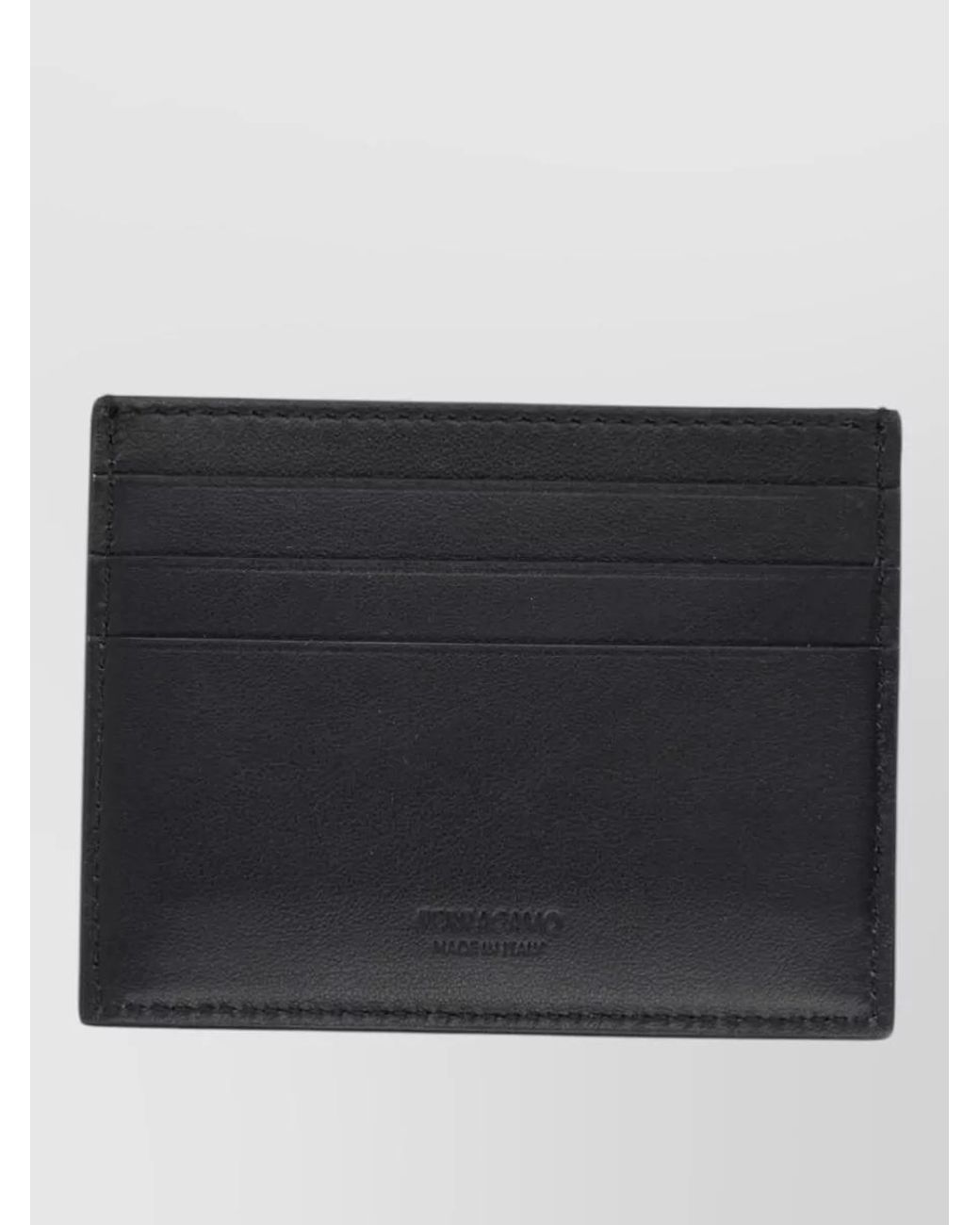 Ferragamo Black Leather Card Holder for men