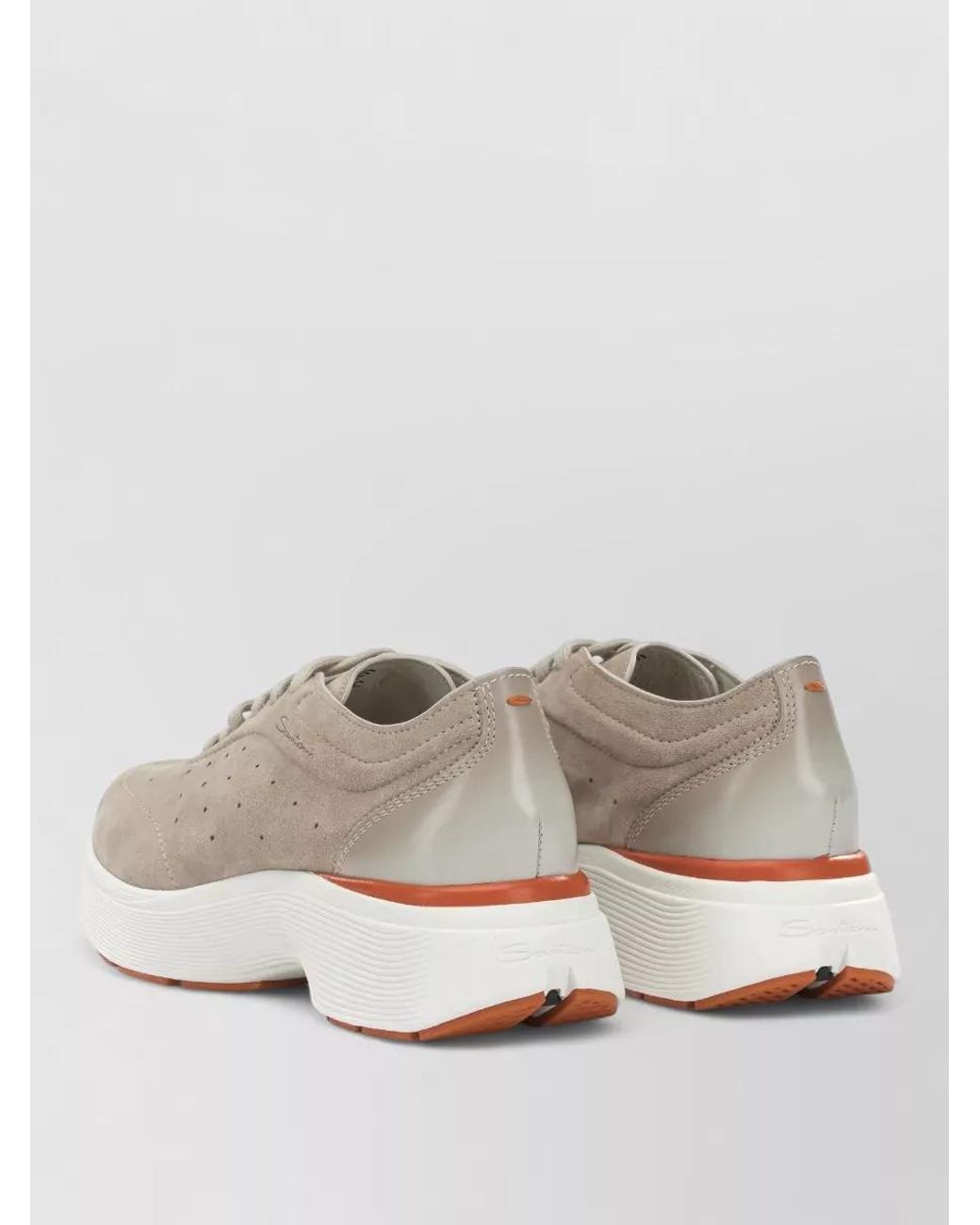 Santoni Natural Leather High Sneakers