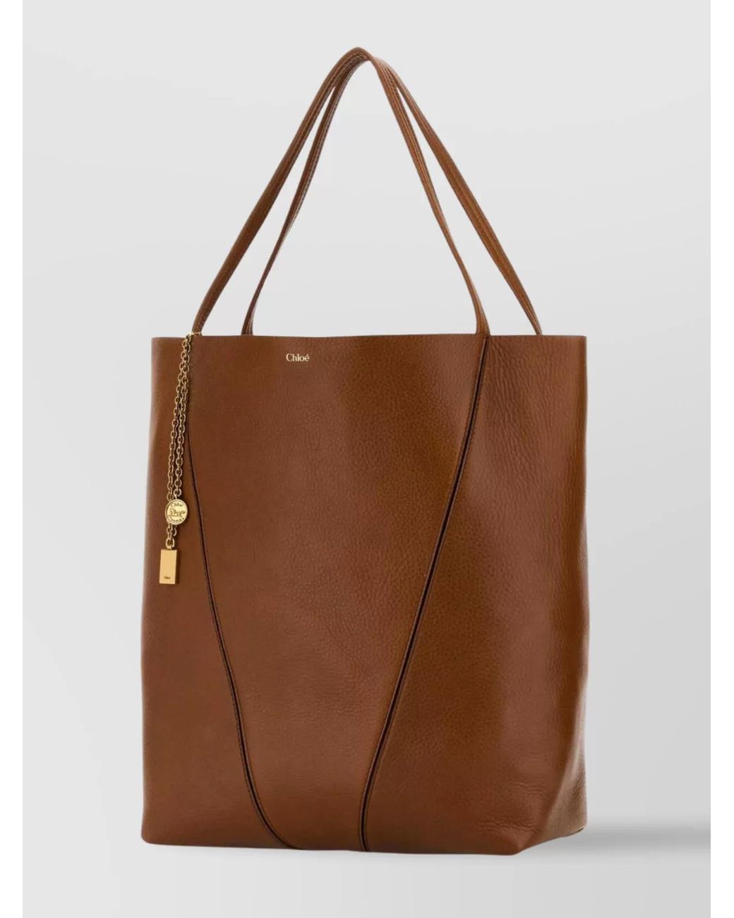 Chloé Brown Spin Large Leather Shoulder Bag