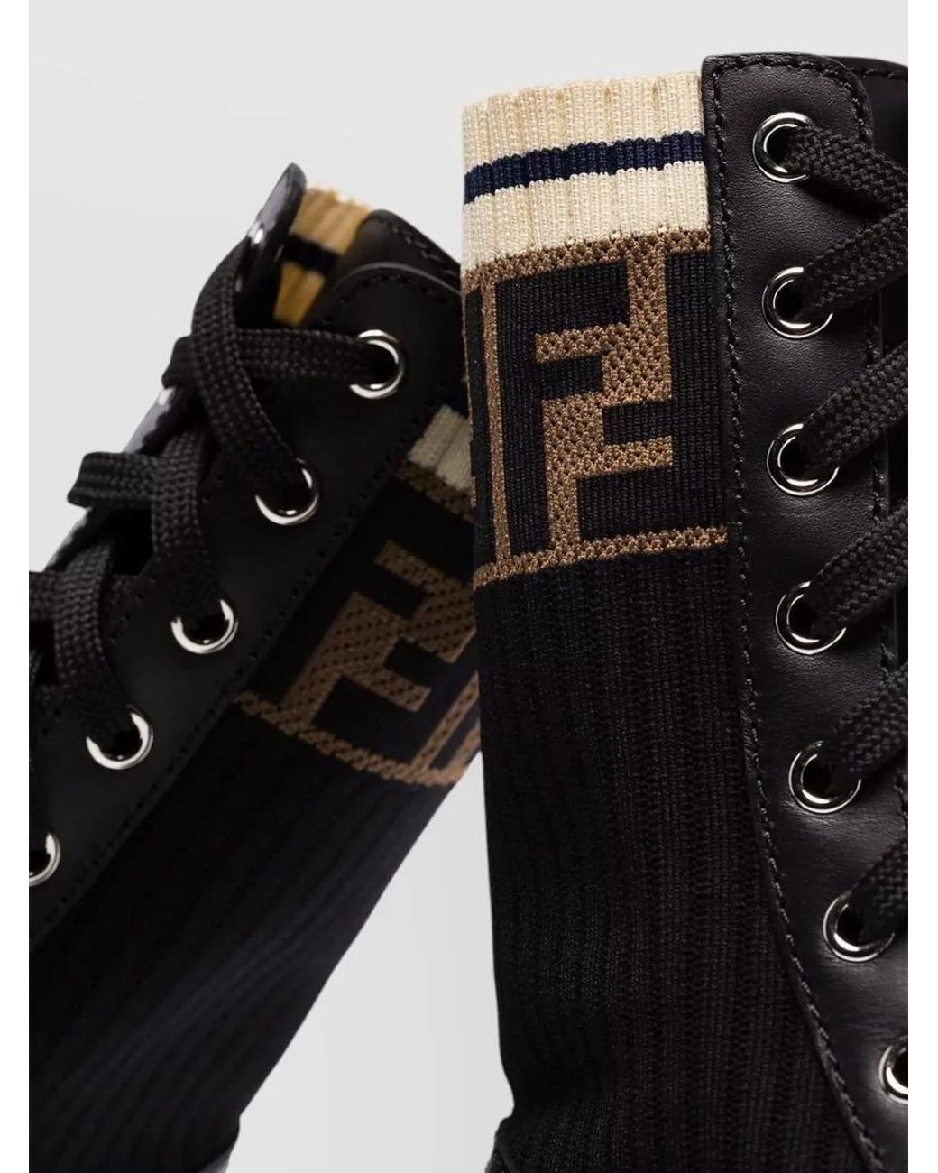 Fendi Black Rockoko Boots Sock Style Chunky Sole