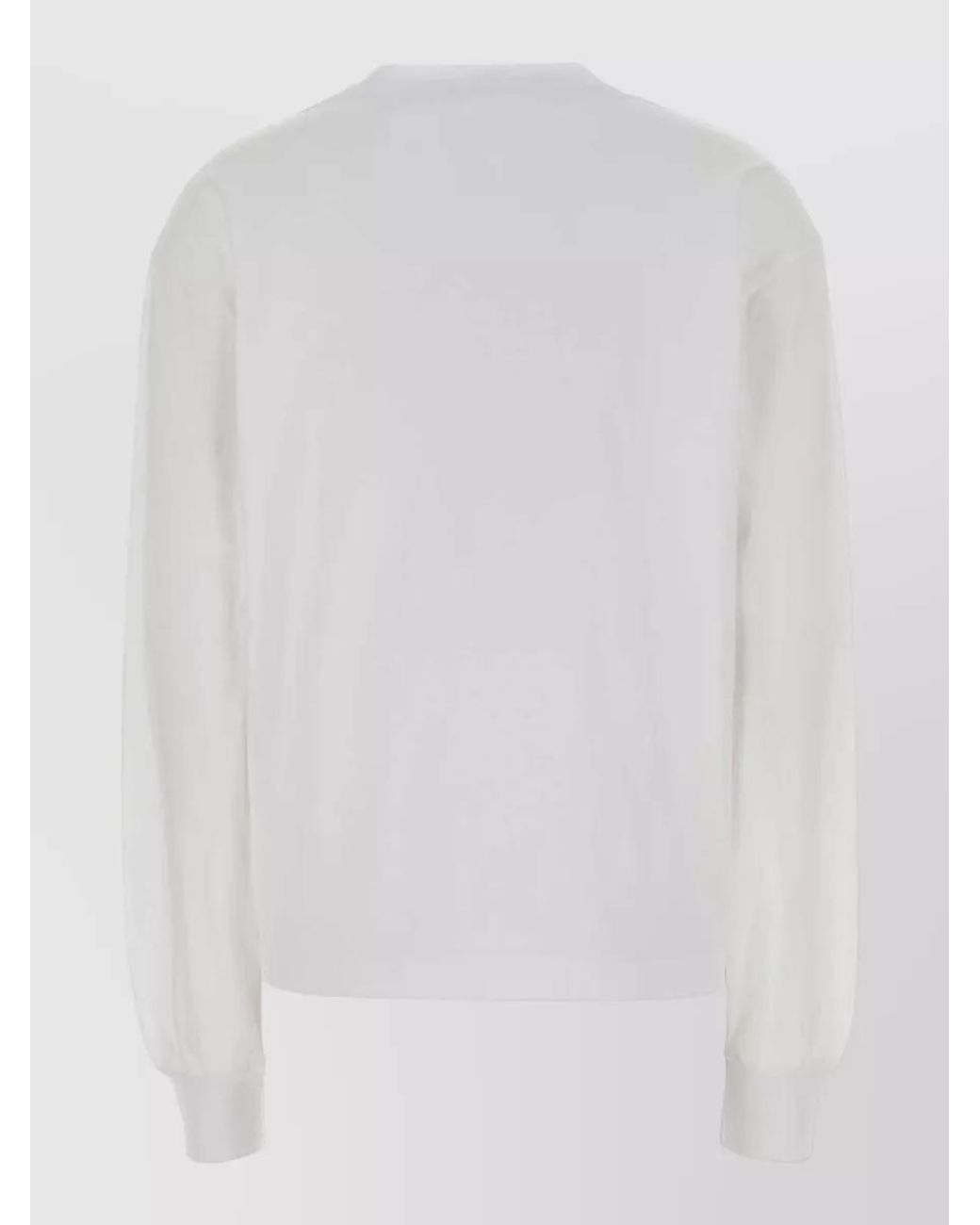 Ganni White Organic Cotton Long-Sleeve Printed Sweatshirt