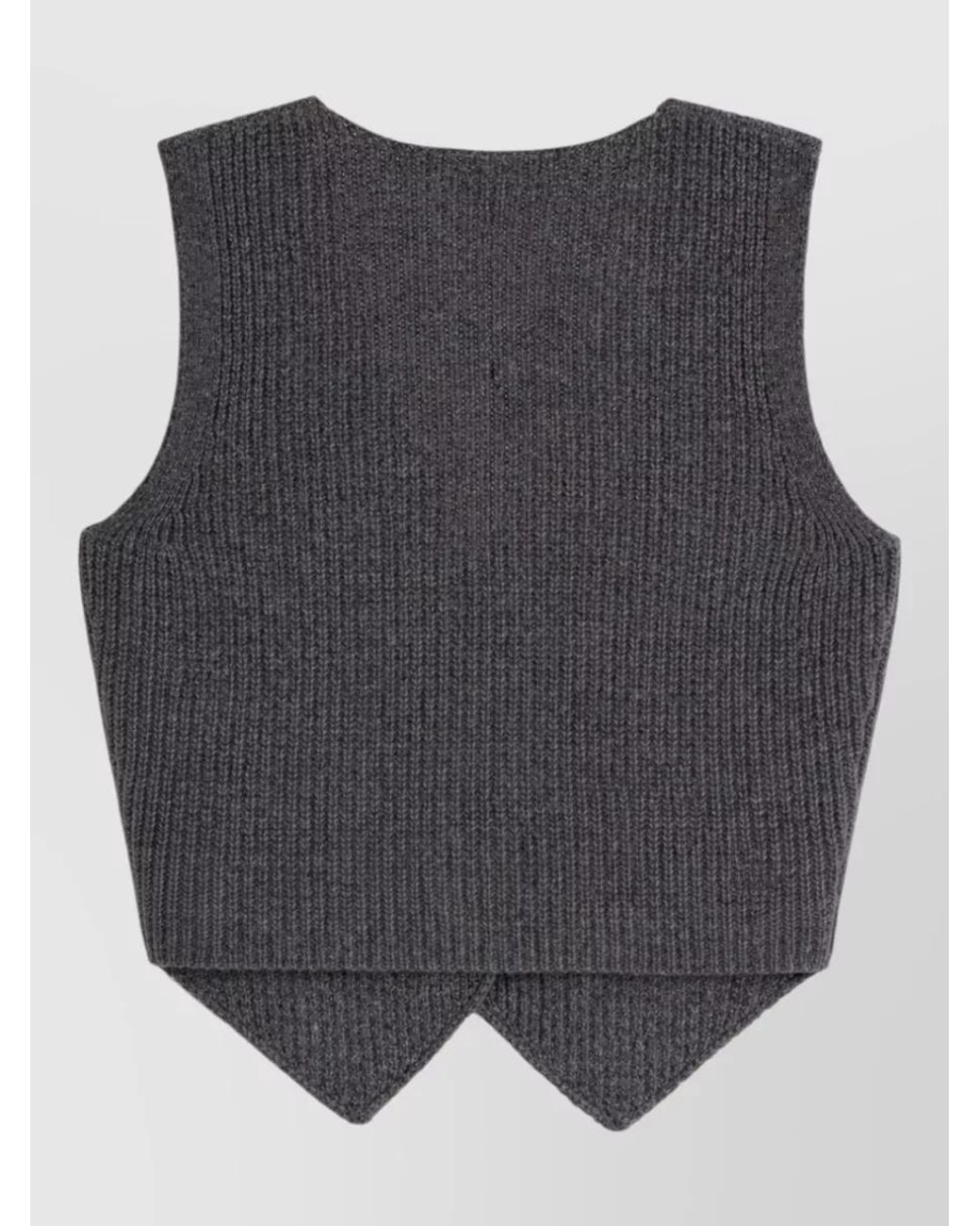 THE GARMENT Gray Cashmere Cropped Knitted Vest