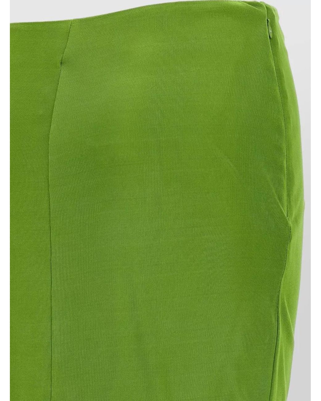 Elisabetta Franchi Green Asymmetric Draped Skirt