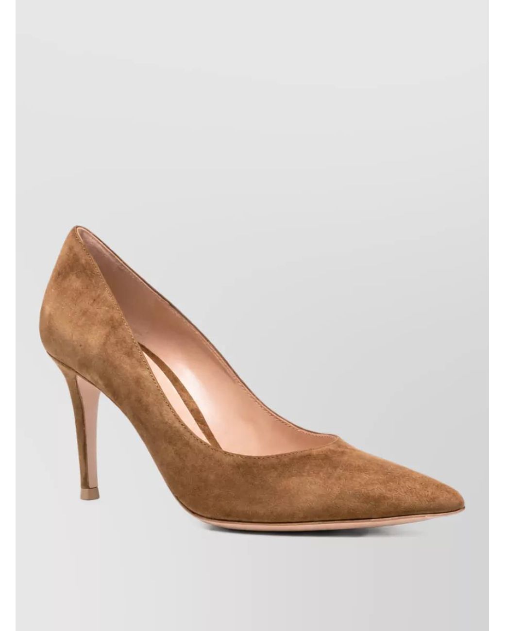 Gianvito Rossi Brown Suede Pointed-Toe Pumps