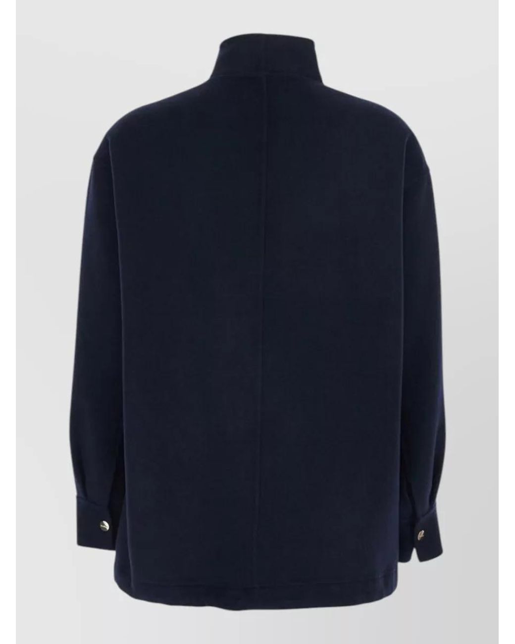Max Mara Blue Virgin Wool Oversized Coat