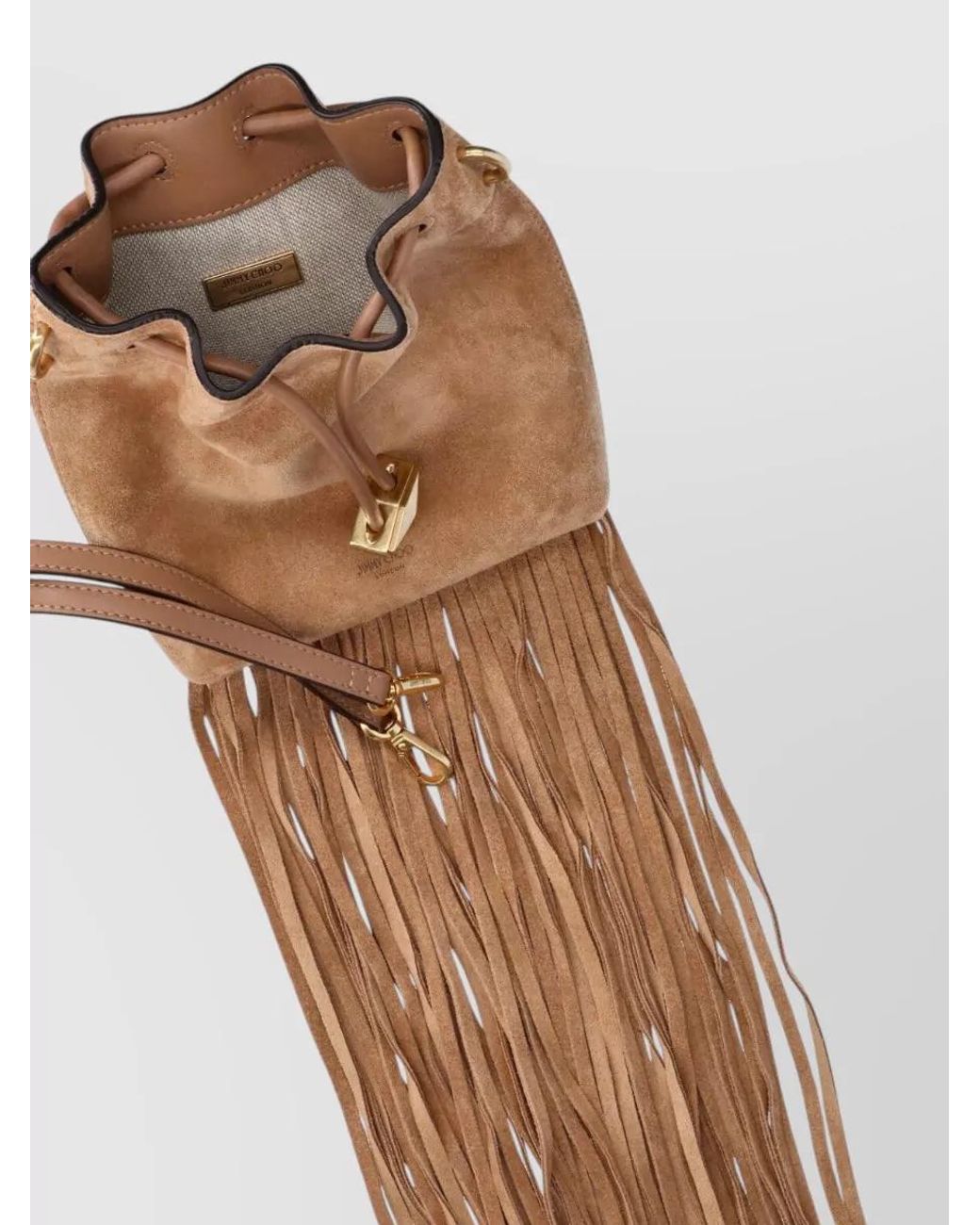 Jimmy Choo Natural Bon Bon Leather Bucket Bag