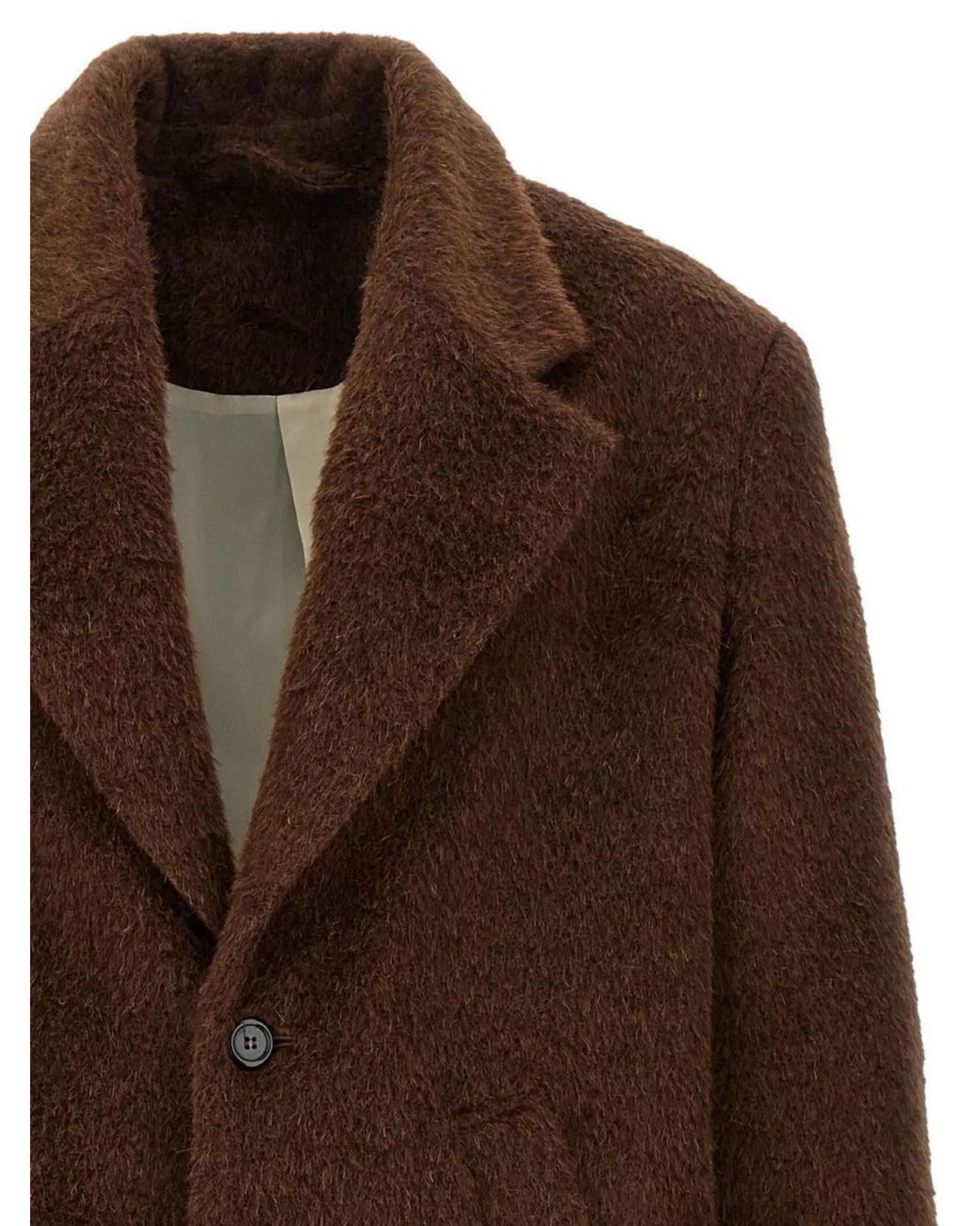 Séfr Brown Single Breasted Coat for men