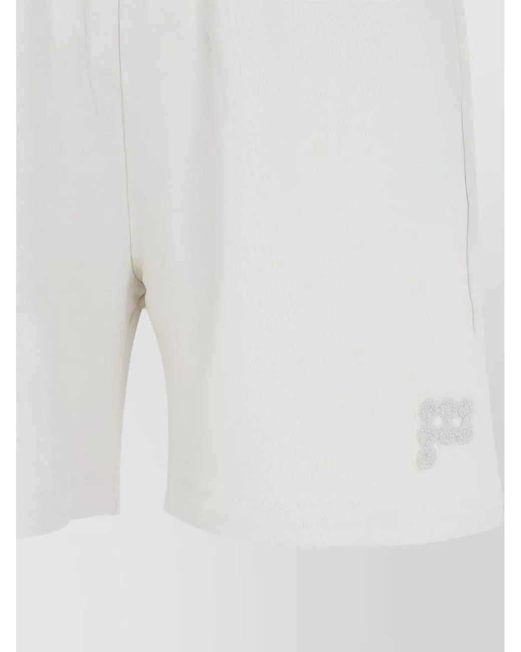 PANGAIA White Cotton Mid-Length Chino Shorts for men