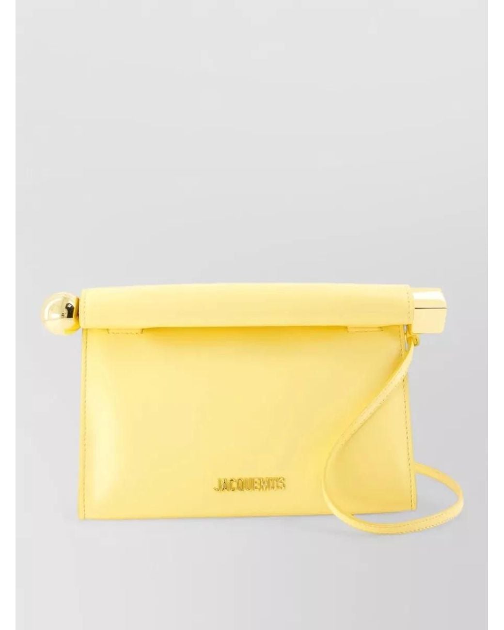 Jacquemus Yellow Le Rond Carré Leather Mini Bag