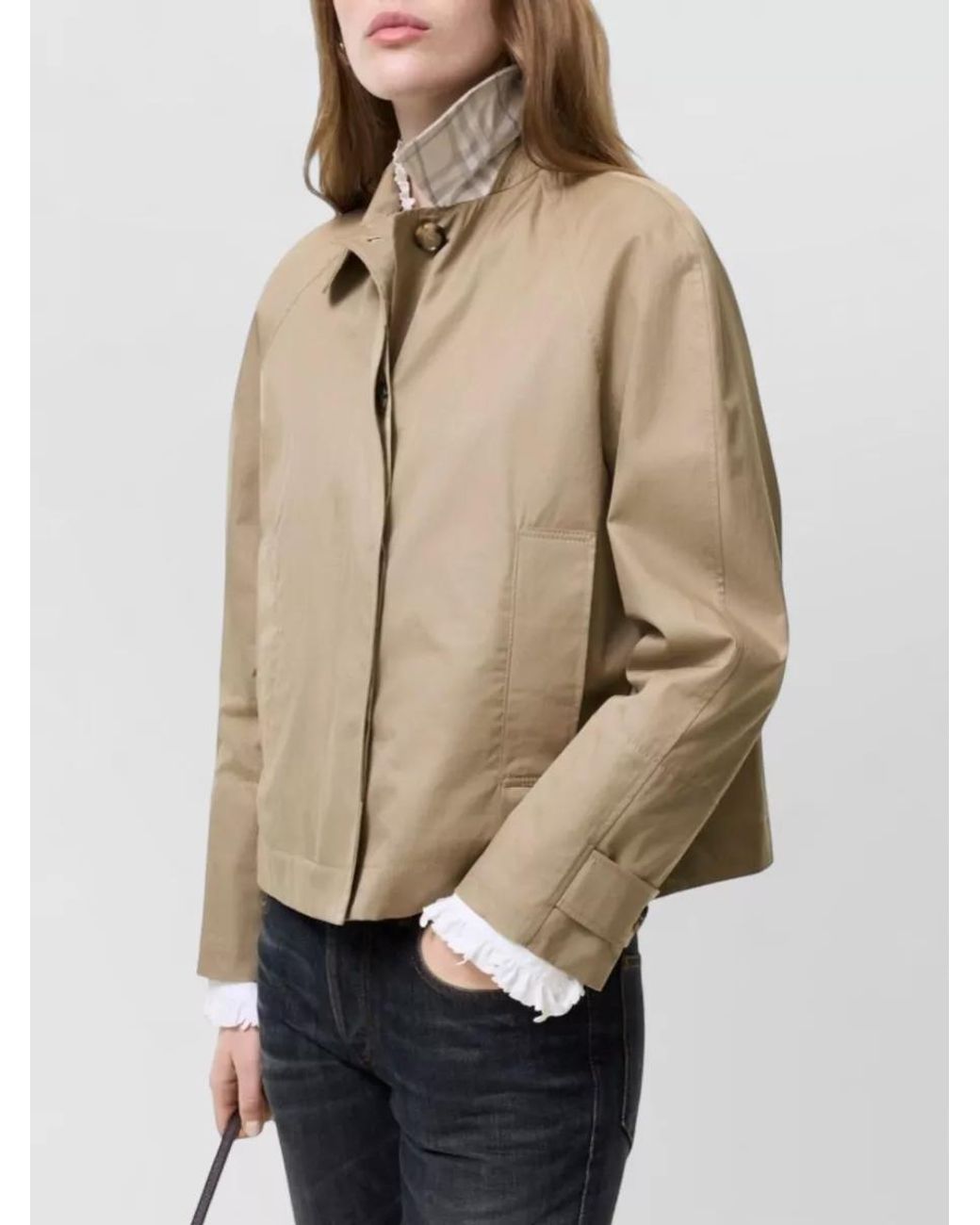 Burberry Natural Cotton Oversized Single-Breasted Coat