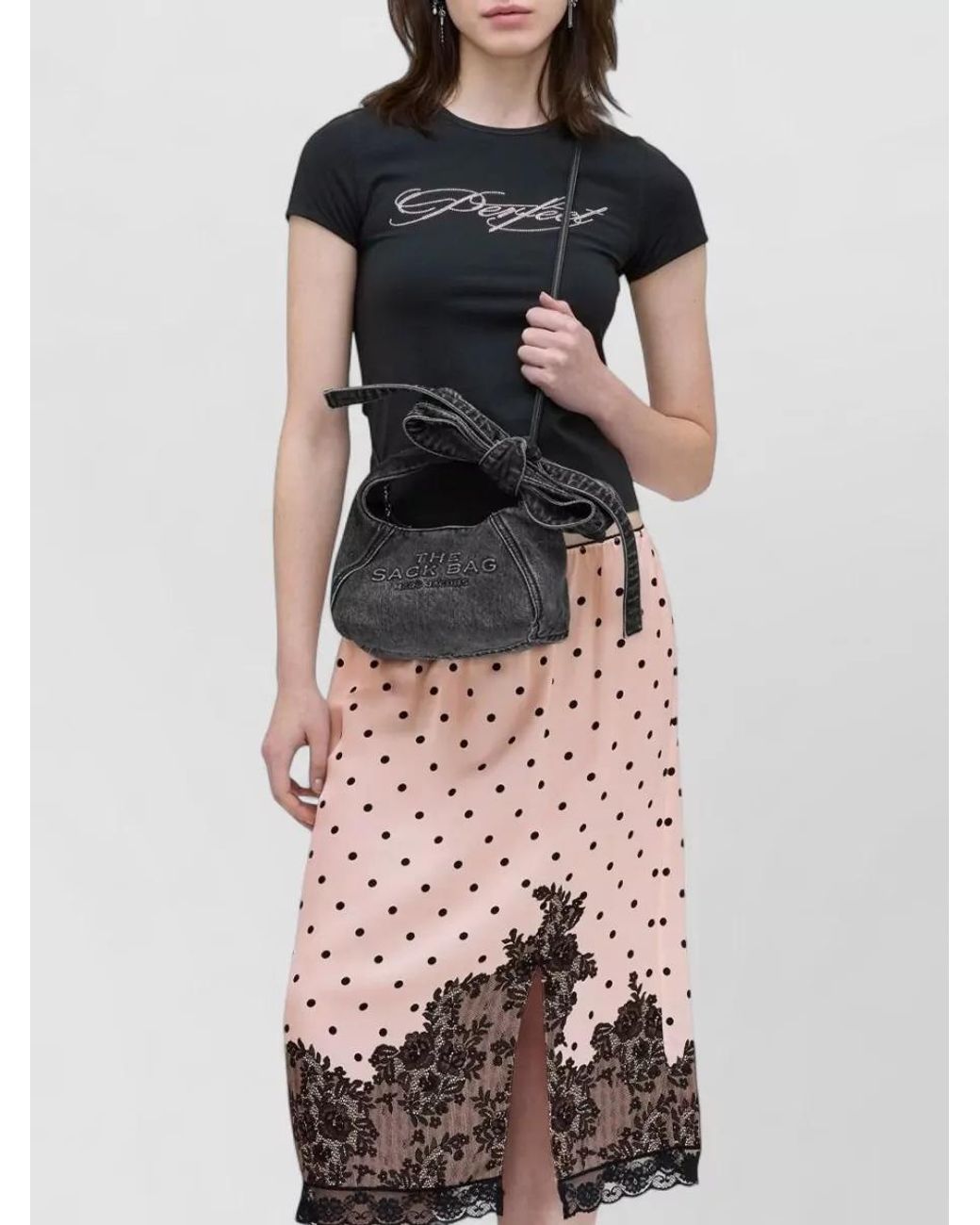 Marc Jacobs Black The Mini Sack Cotton Shoulder Bag