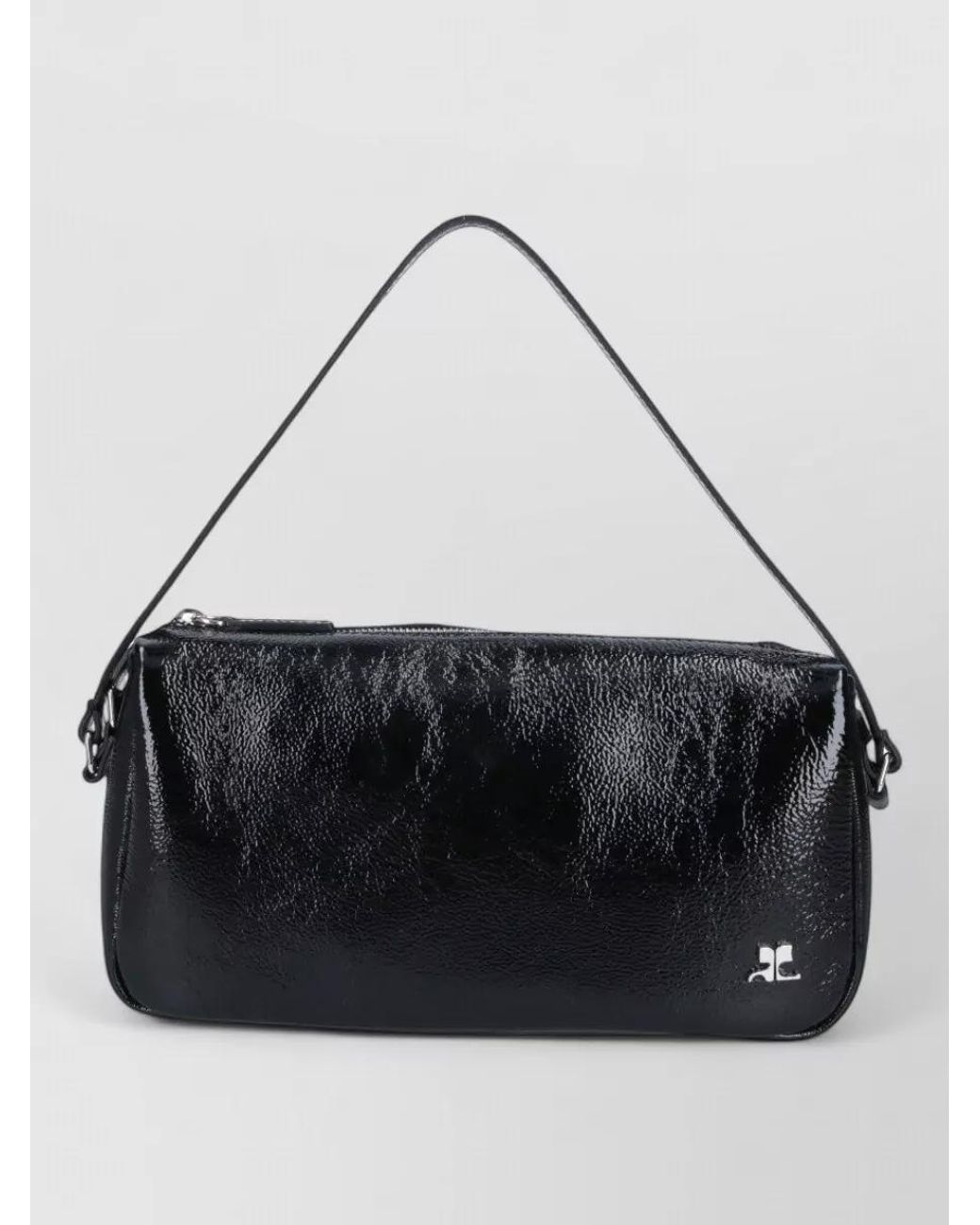 Courreges Black Très Leather Shoulder Bag