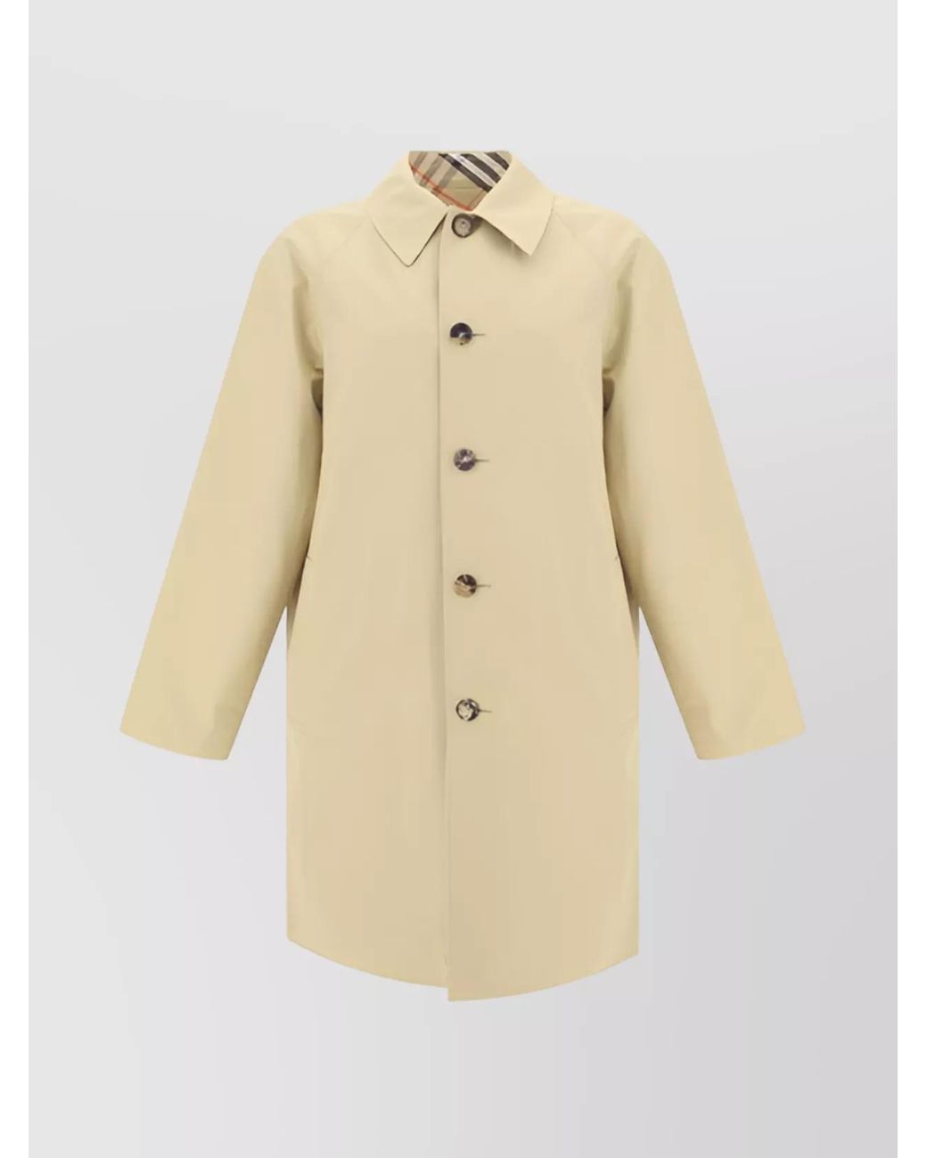 Burberry White Cotton Reversible Trench Coat for men