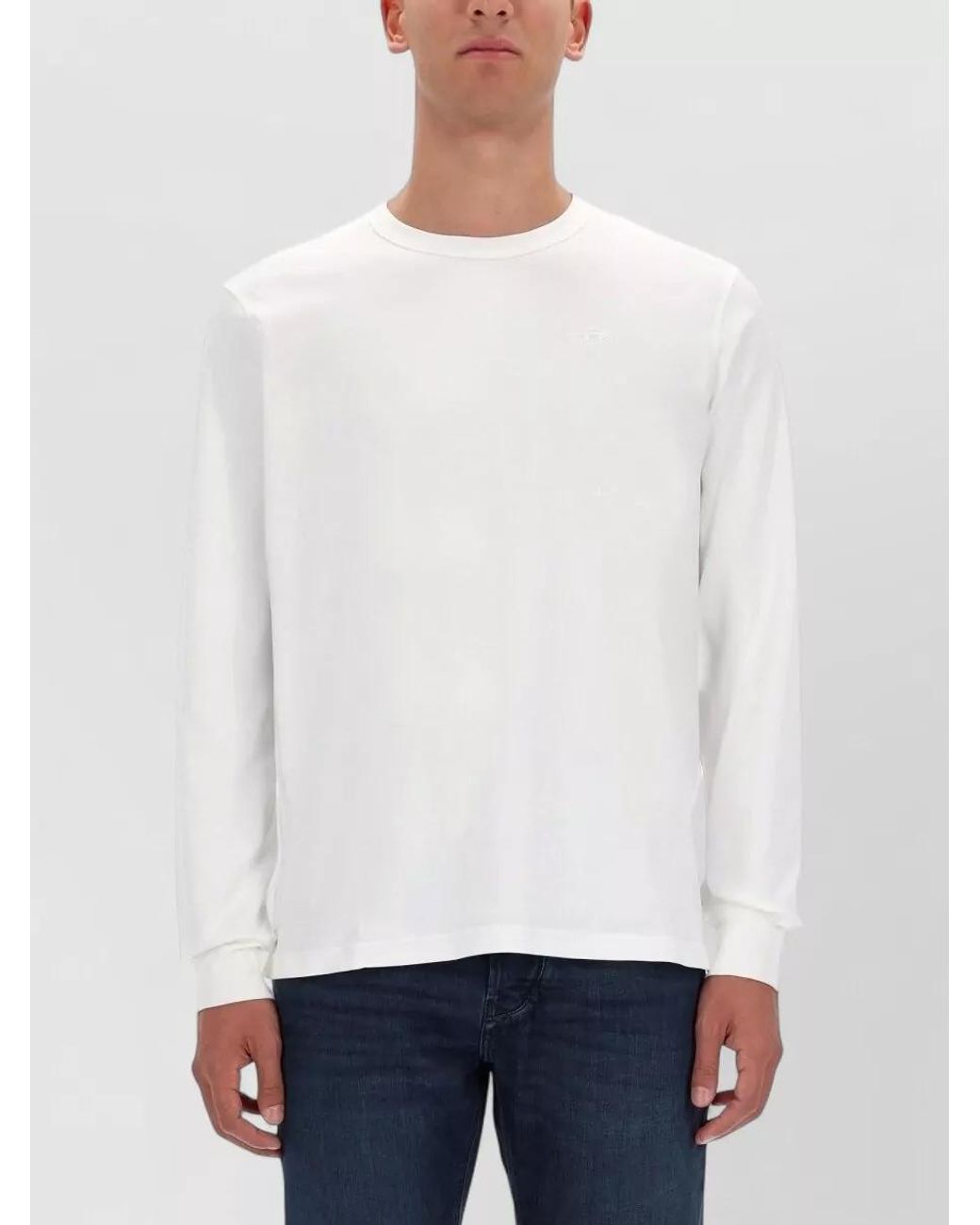 DIESEL White Embroidered Logo T-Shirt for men