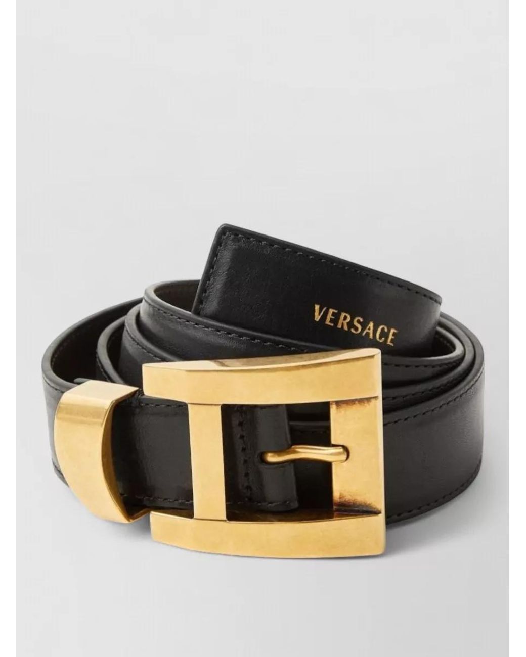 Versace Black Leather Belt