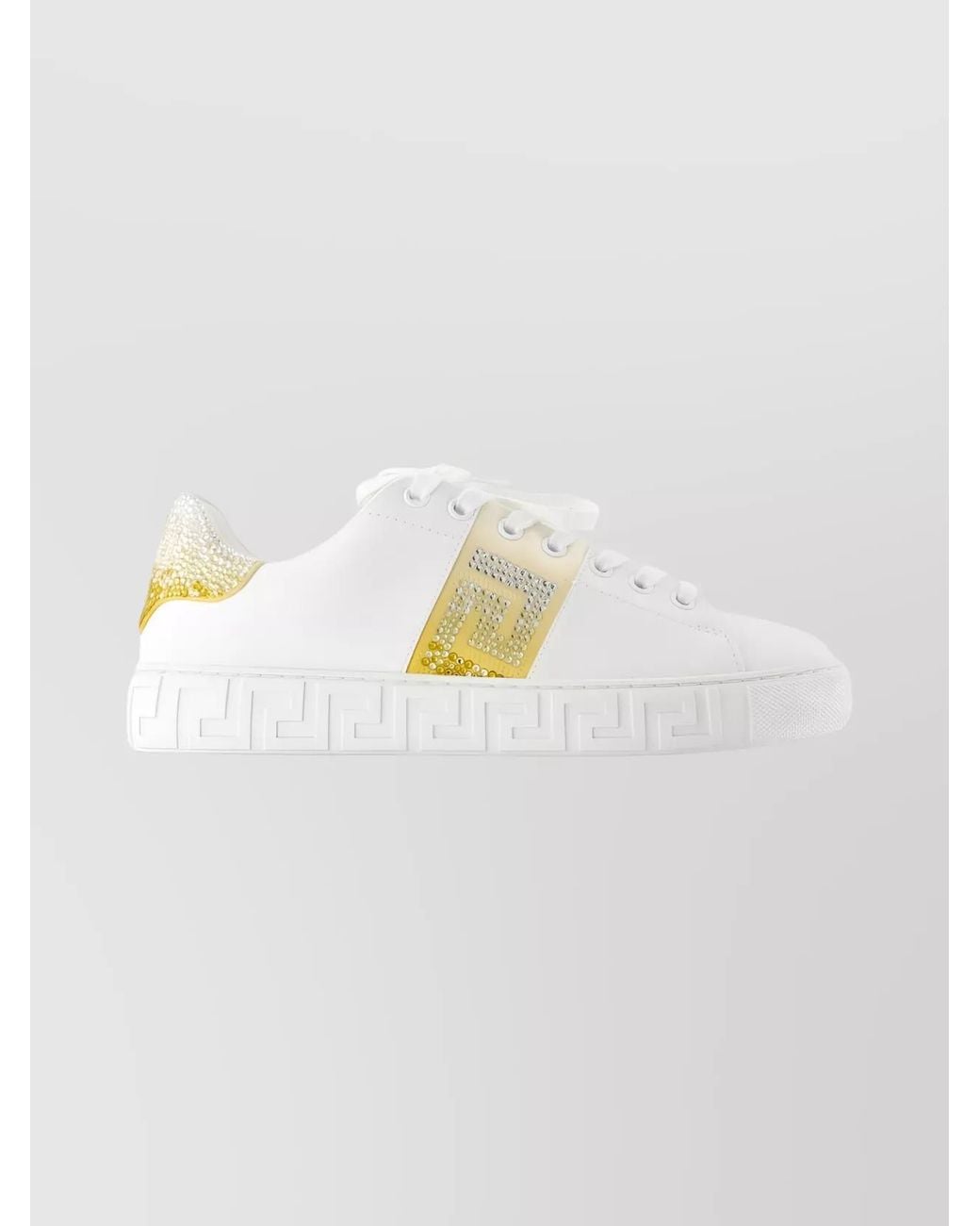 Versace White Silk Low-Top Sneakers