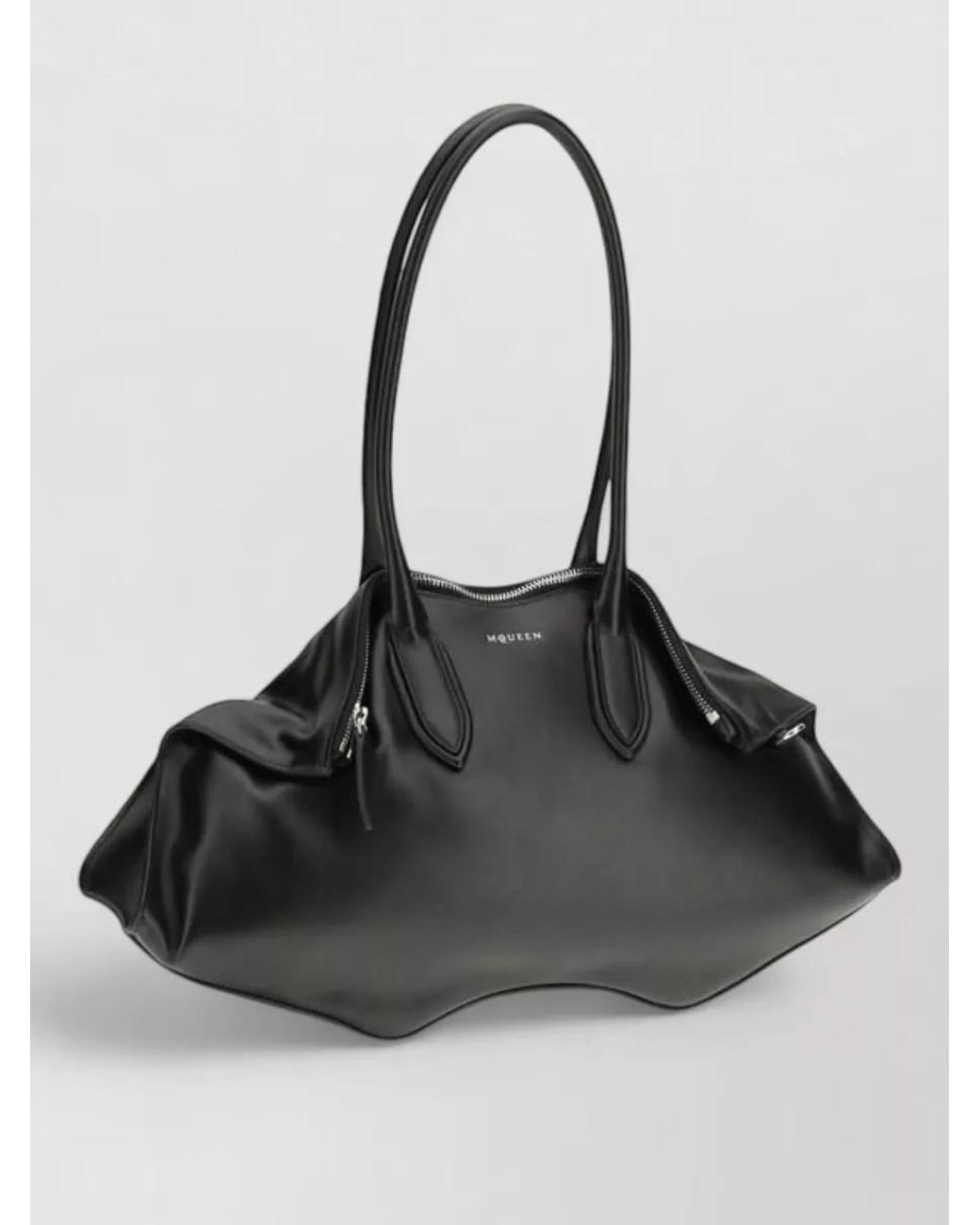 McQueen Black Calf Leather Shoulder Bag