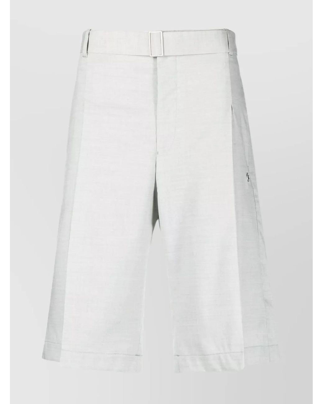 Etudes Studio White Wool Pleated Wide-Leg Tailored Shorts for men