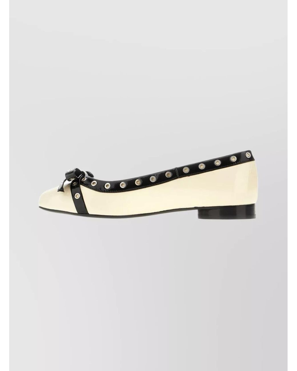 Ganni Metallic Leather Ballerina Shoes