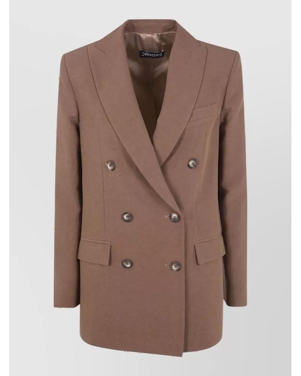 DR. HOPE Brown Double-Breasted Blazer