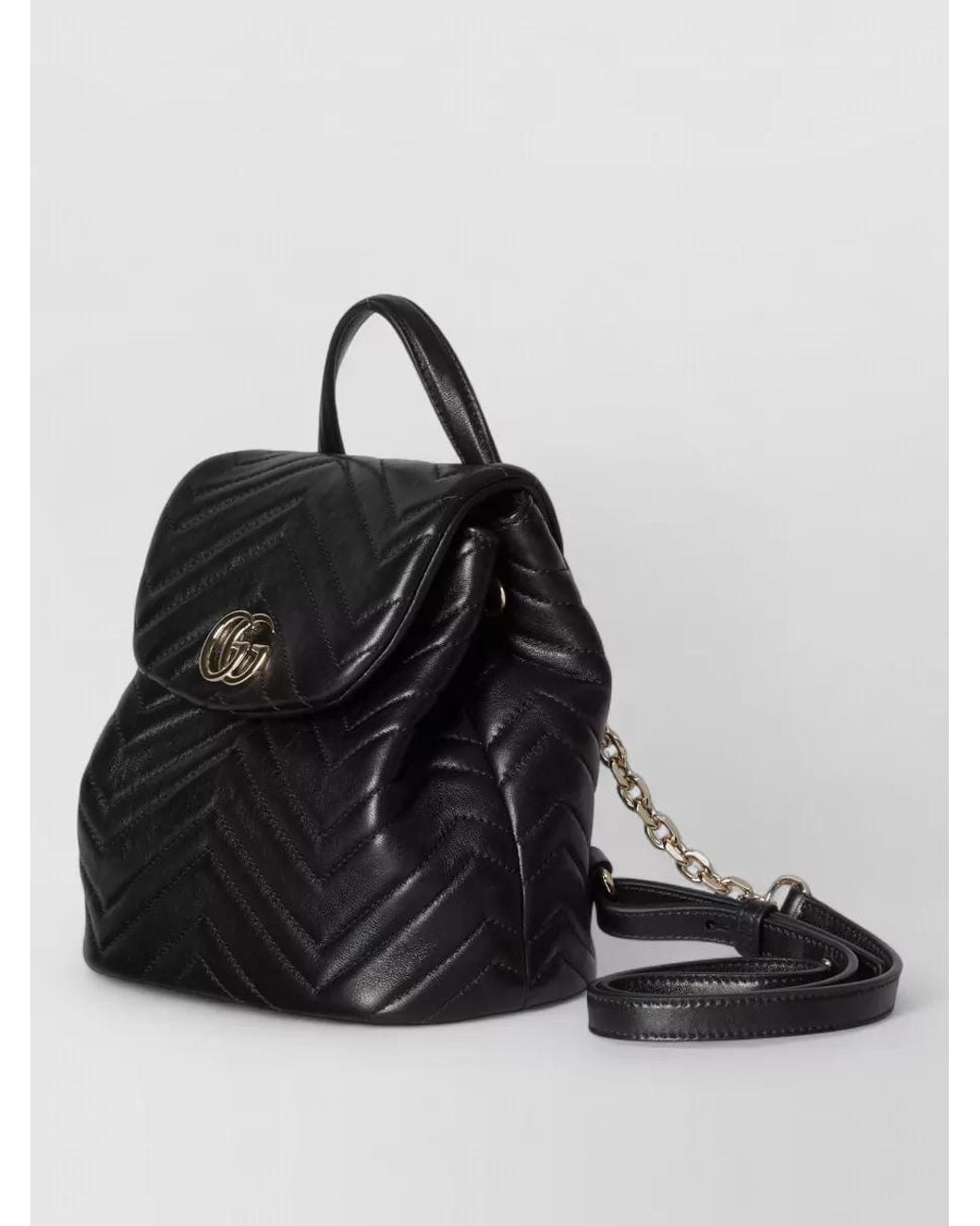 Gucci Black Gg Marmont Mini Leather Backpack