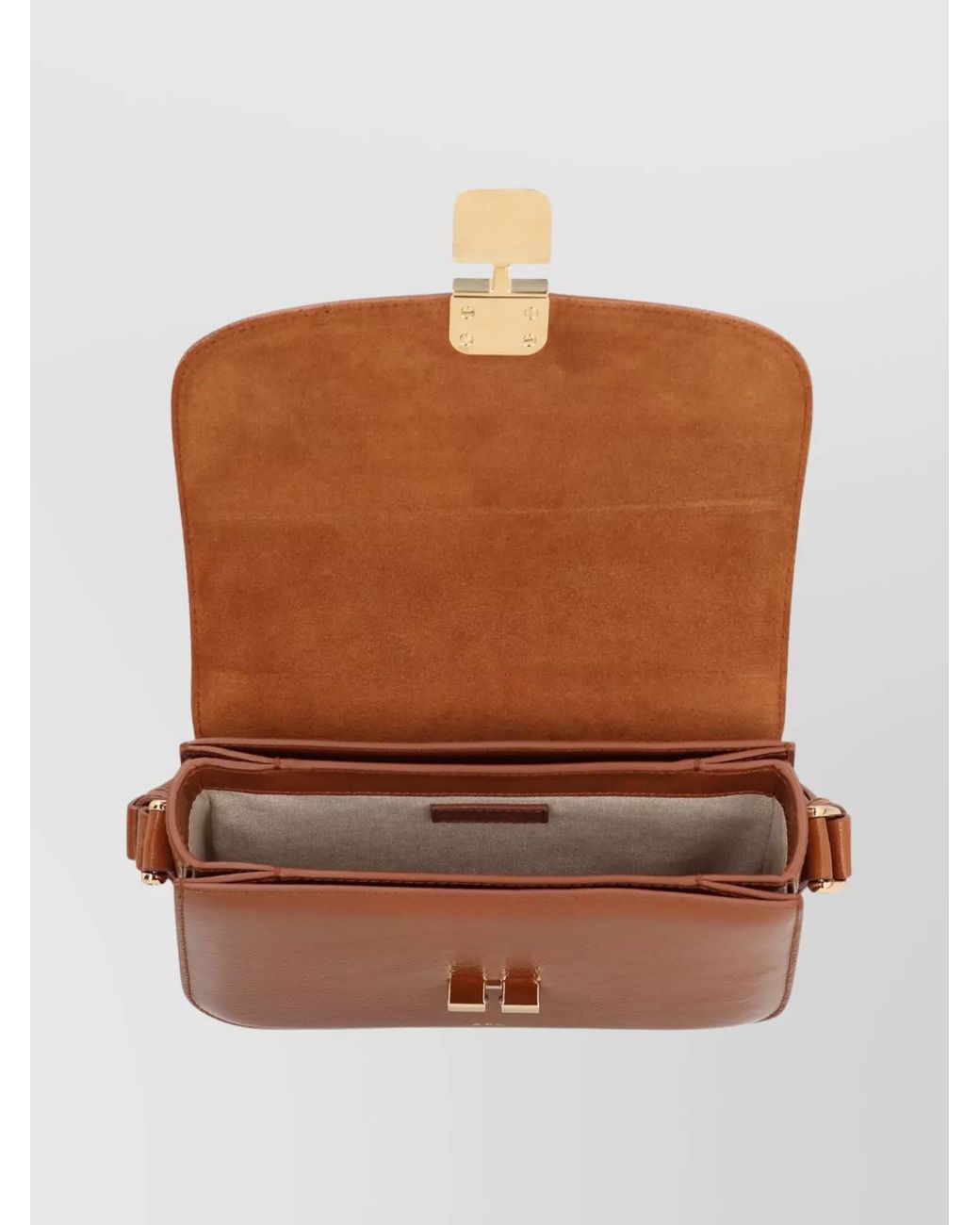 A.P.C. White Grace Small Leather Shoulder Bag