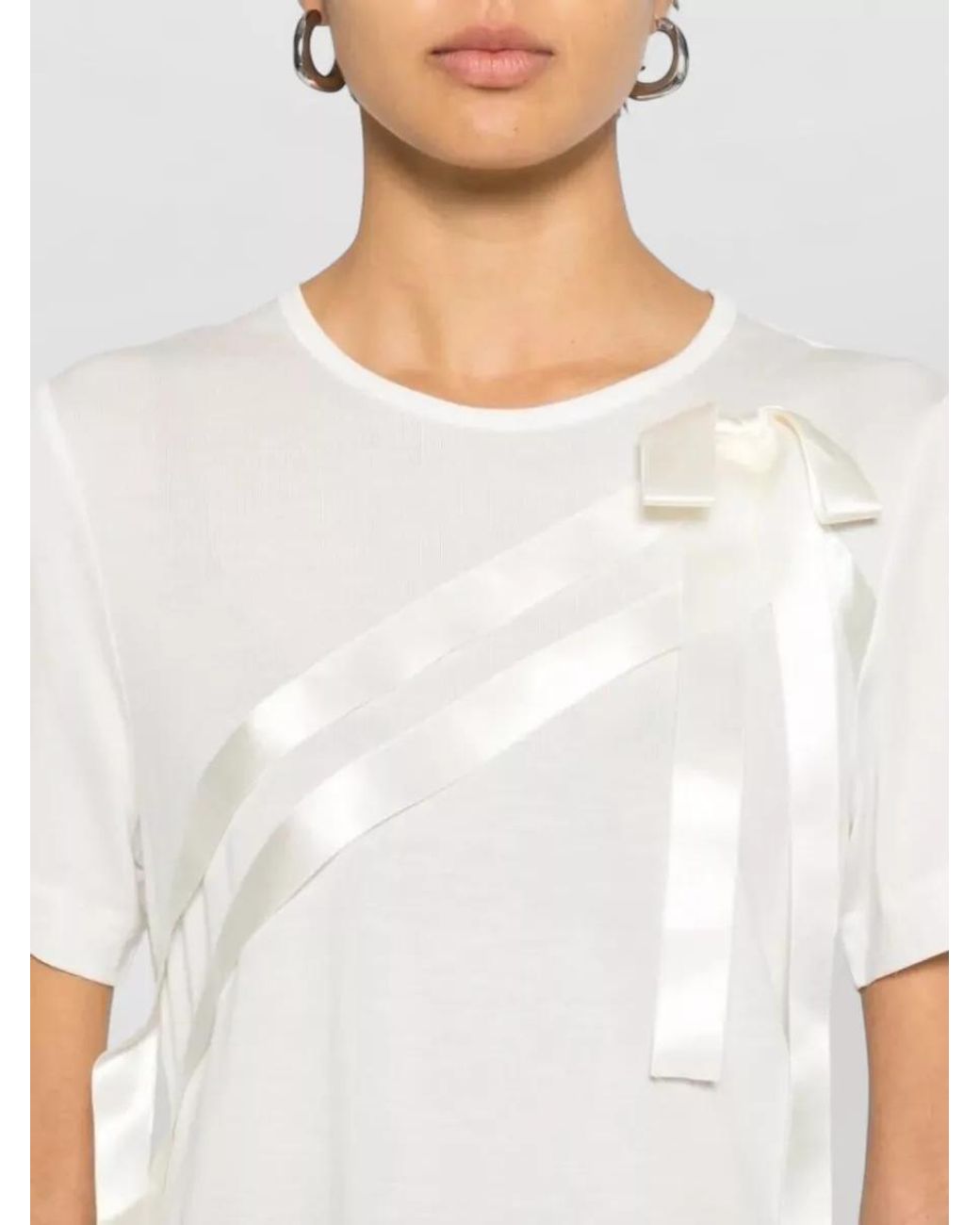 Simone Rocha White Bow Sash T-Shirt