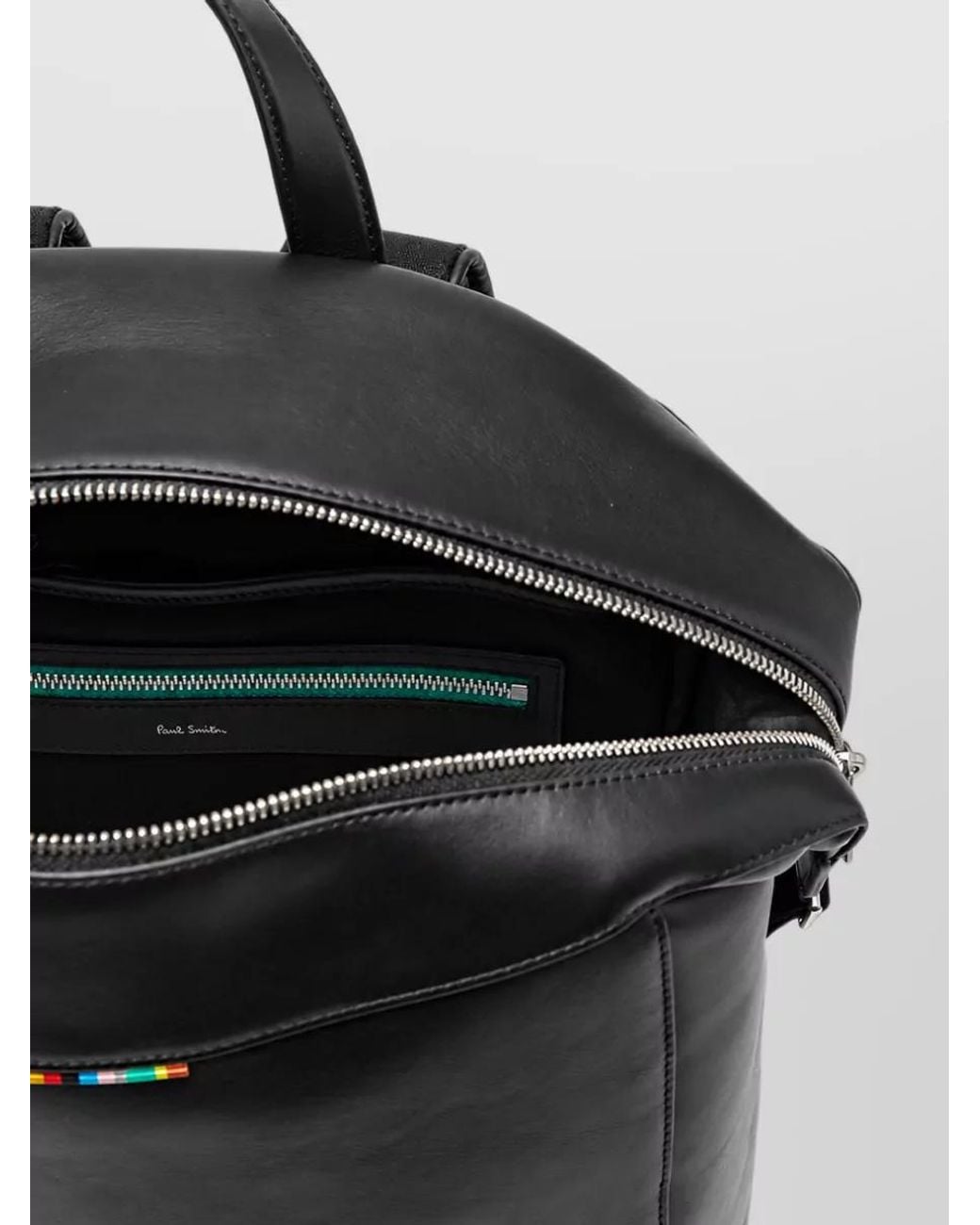 Paul Smith Black Leather Backpack for men