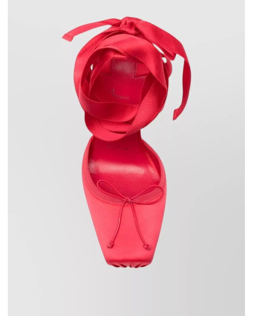 Christian Louboutin Red Satin Lace Up Sandals