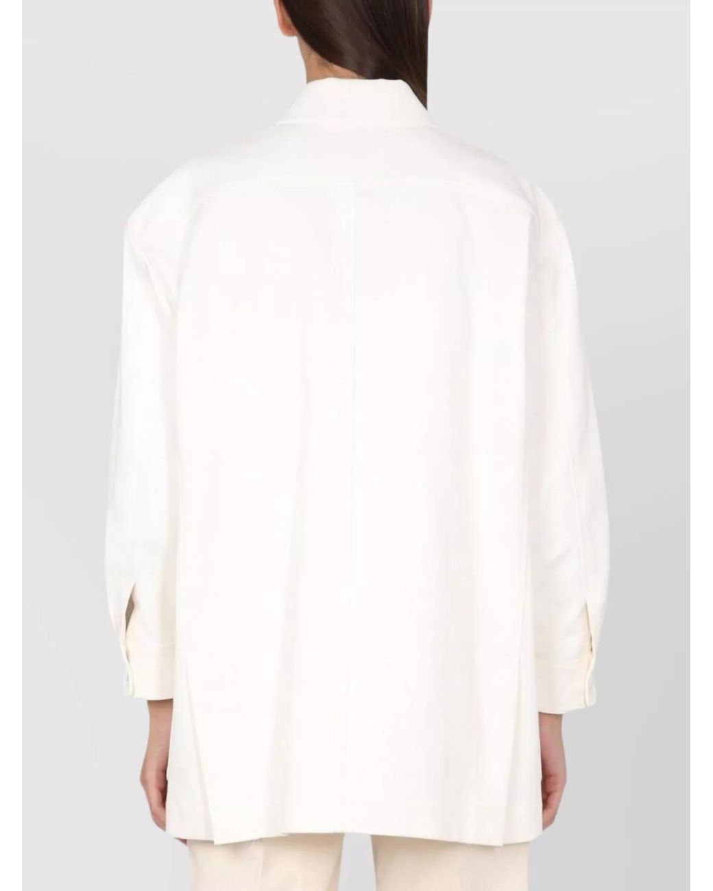 Max Mara White Cotton Fitted Jacket