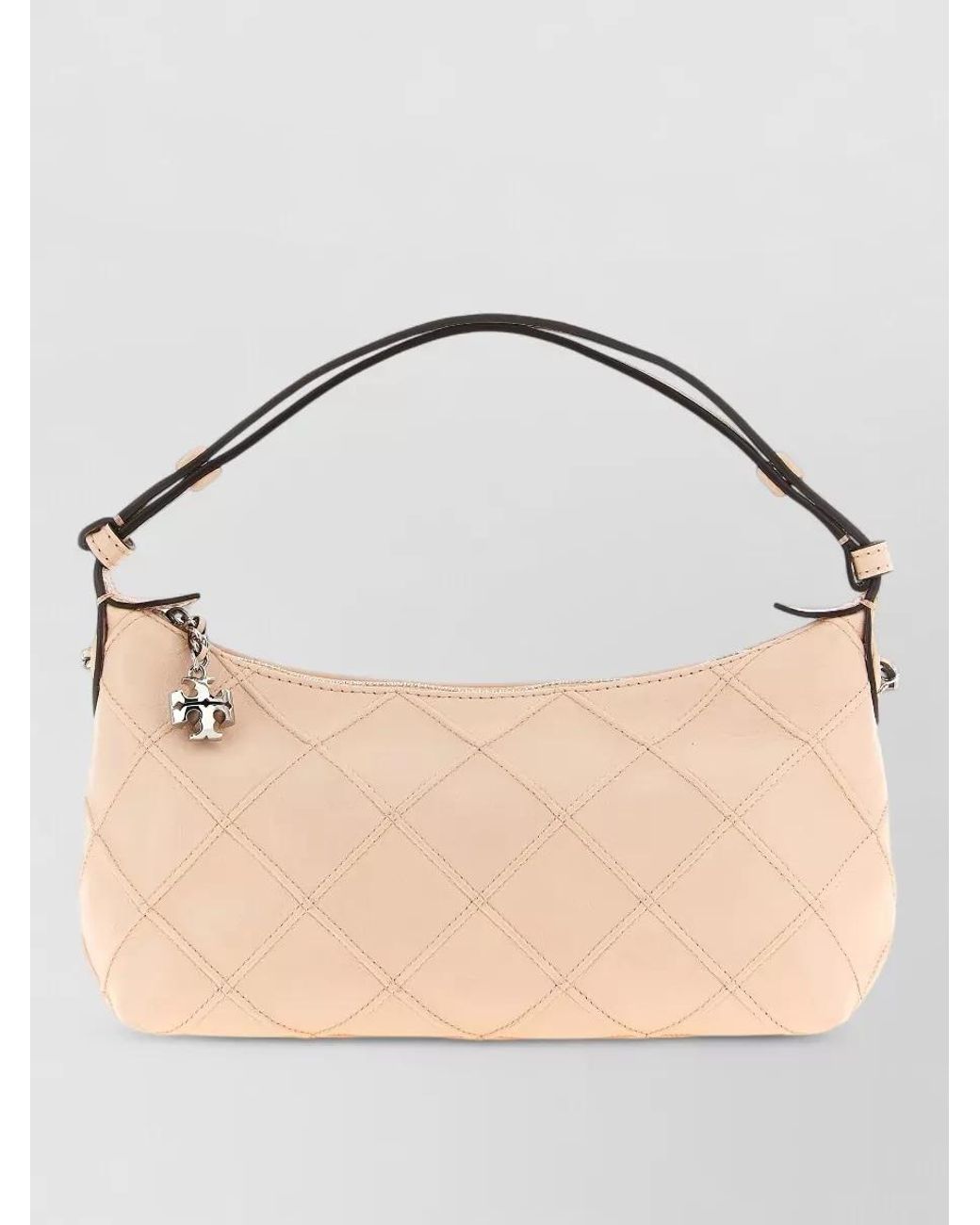 Tory Burch Natural Fleming Leather Shoulder Bag