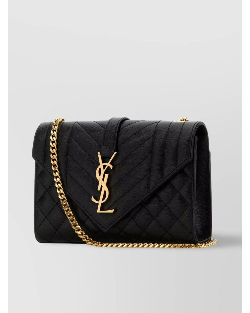 Saint Laurent Black Envelope Small Leather Shoulder Bag