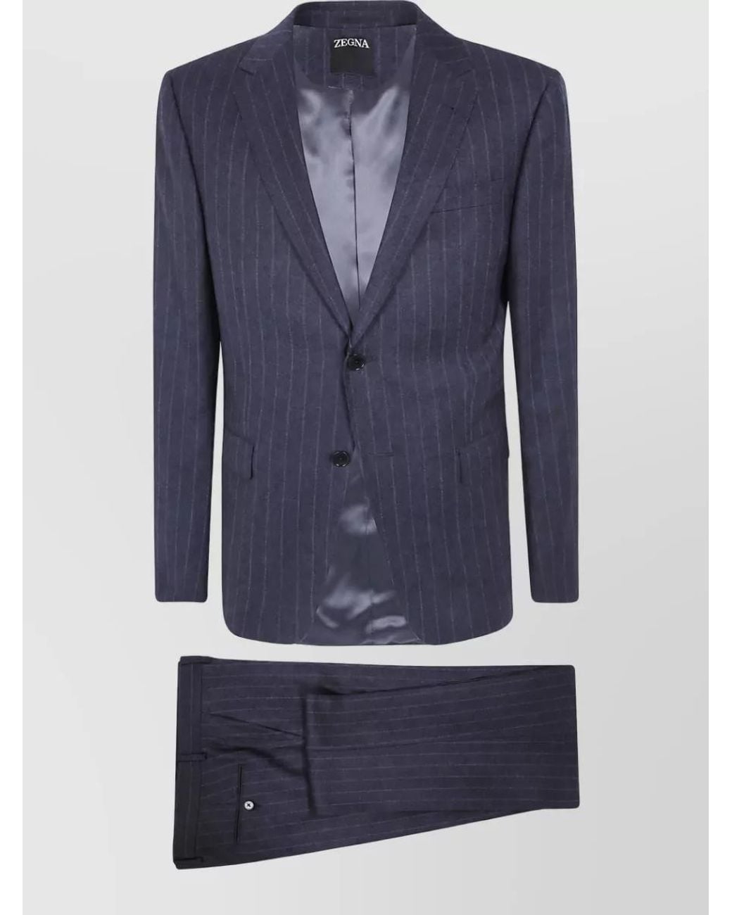 Zegna Blue Single Breasted Coat for men