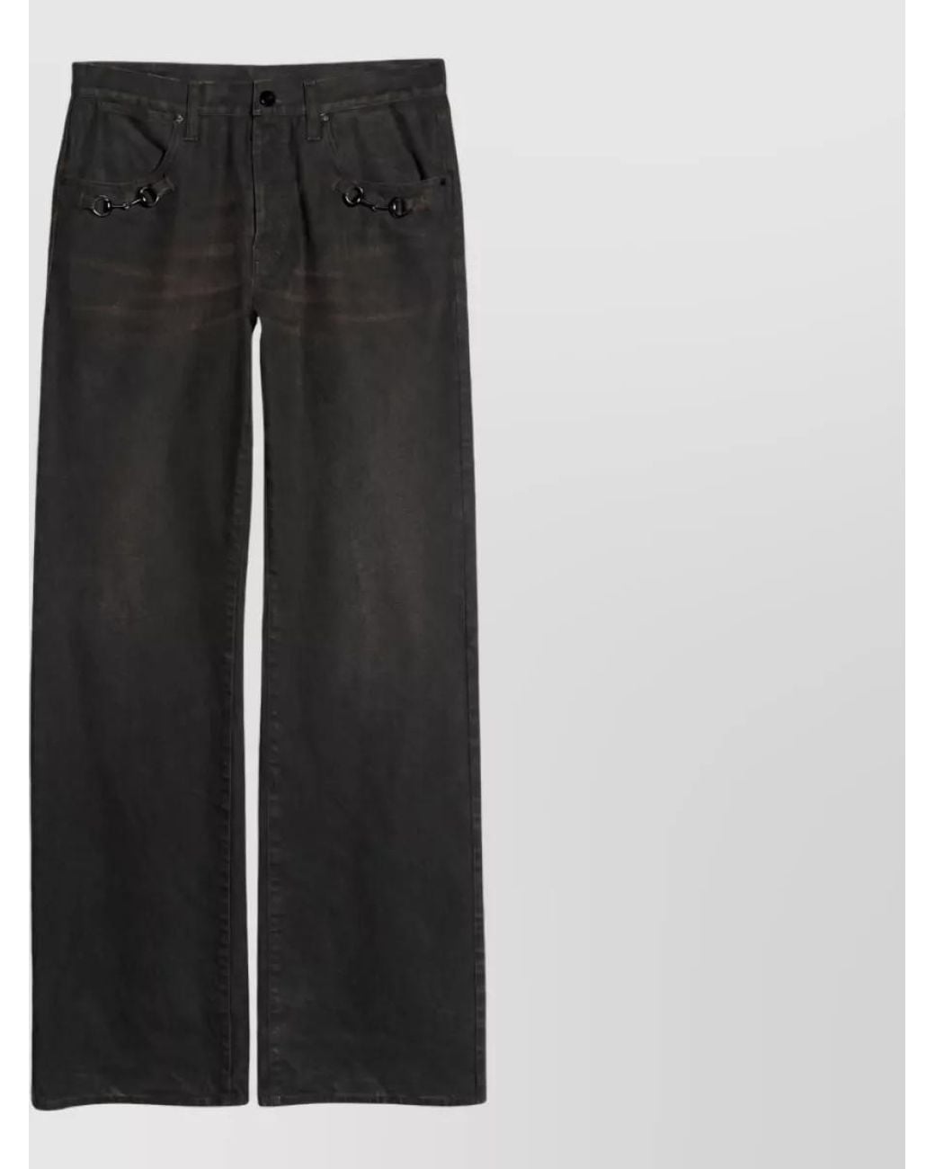 Gucci Black Denim Low-Rise Flared Jeans for men