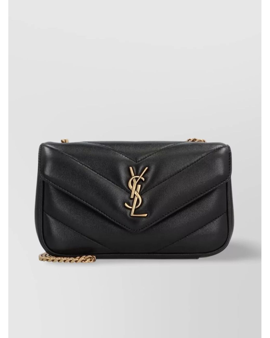 Saint Laurent Black Loulou Mini Leather Quilted Shoulder Bag