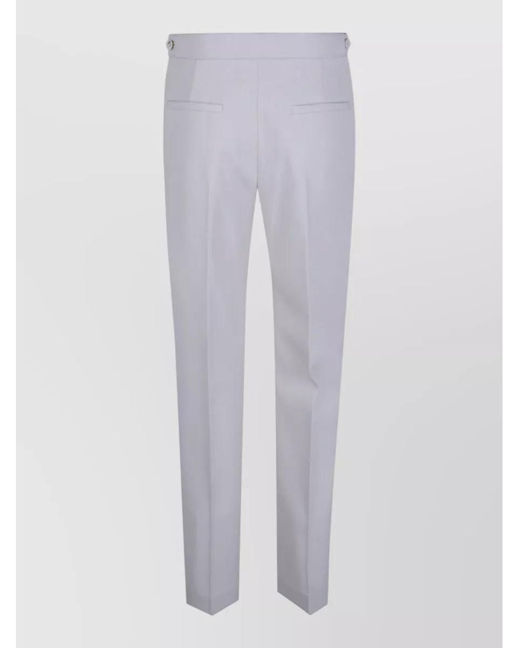 Maison Margiela White Wool Straight Leg Tailored Trousers