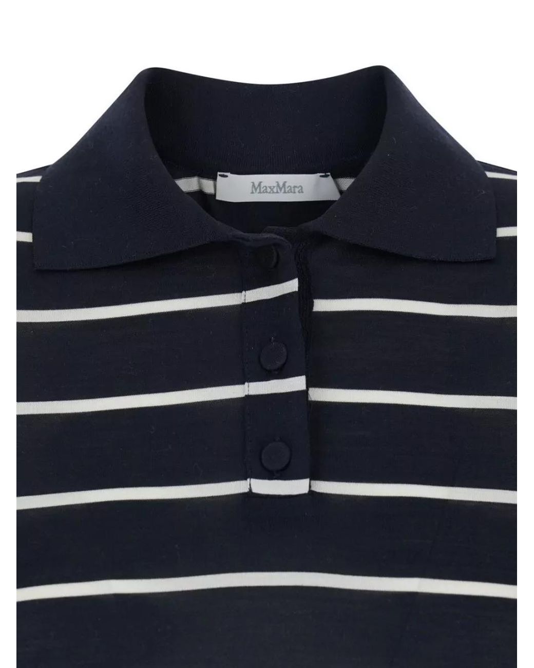 Max Mara Blue Polo Shirt Bellico Silk