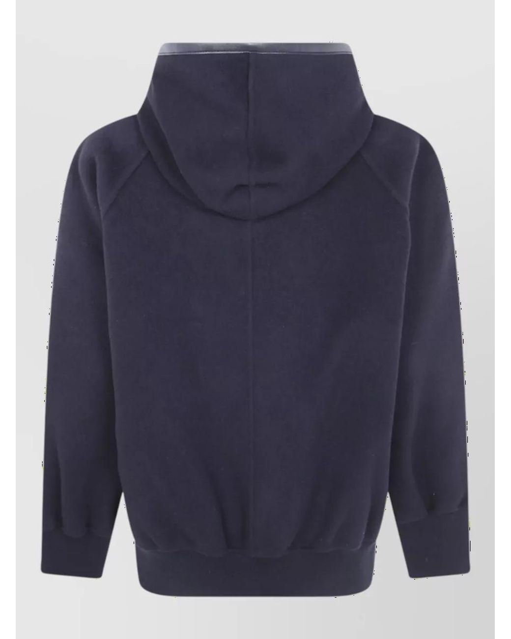 Semicouture Blue Wool Hooded Bomber Jacket