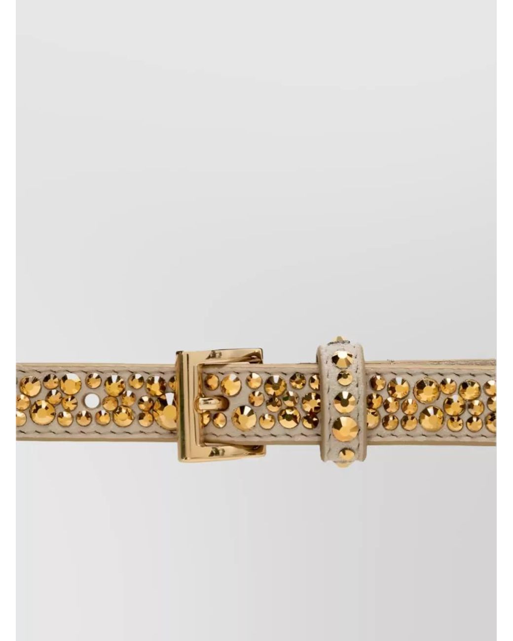 Prada Natural Embellished Suede Leather Belt