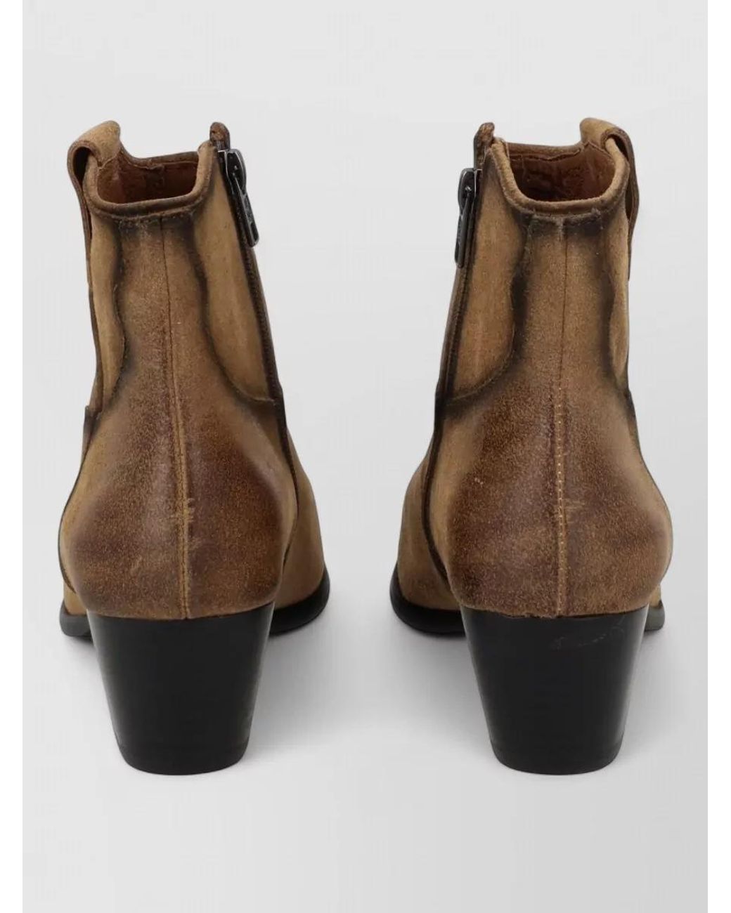 Ash Natural Suede Leather Ankle Boots