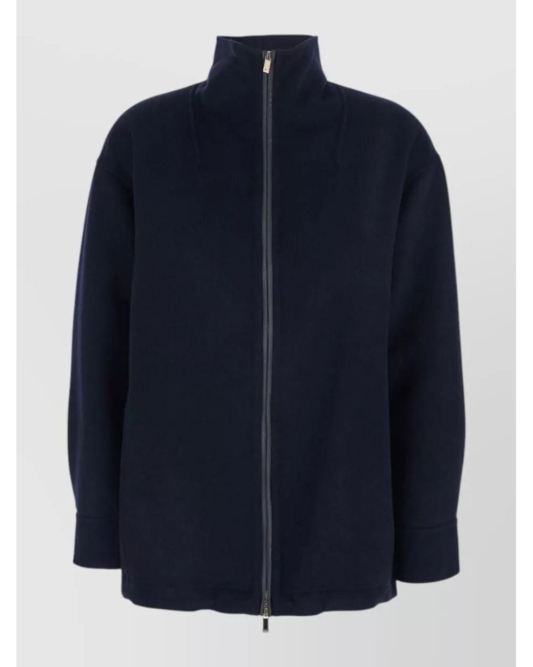 Max Mara Blue Virgin Wool Oversized Coat