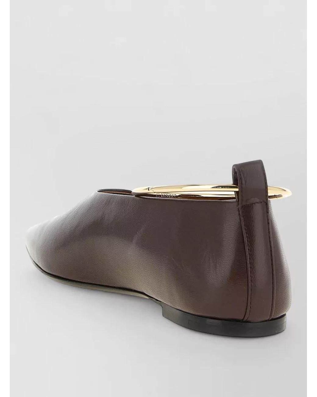 Jil Sander Brown Leather Ballet Flats