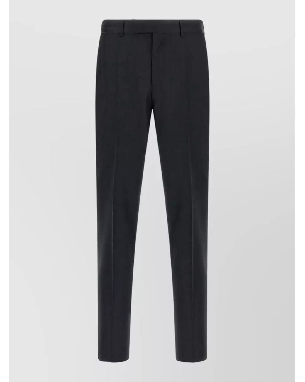 Zegna Blue Wool Straight-Leg Tailored Trousers for men