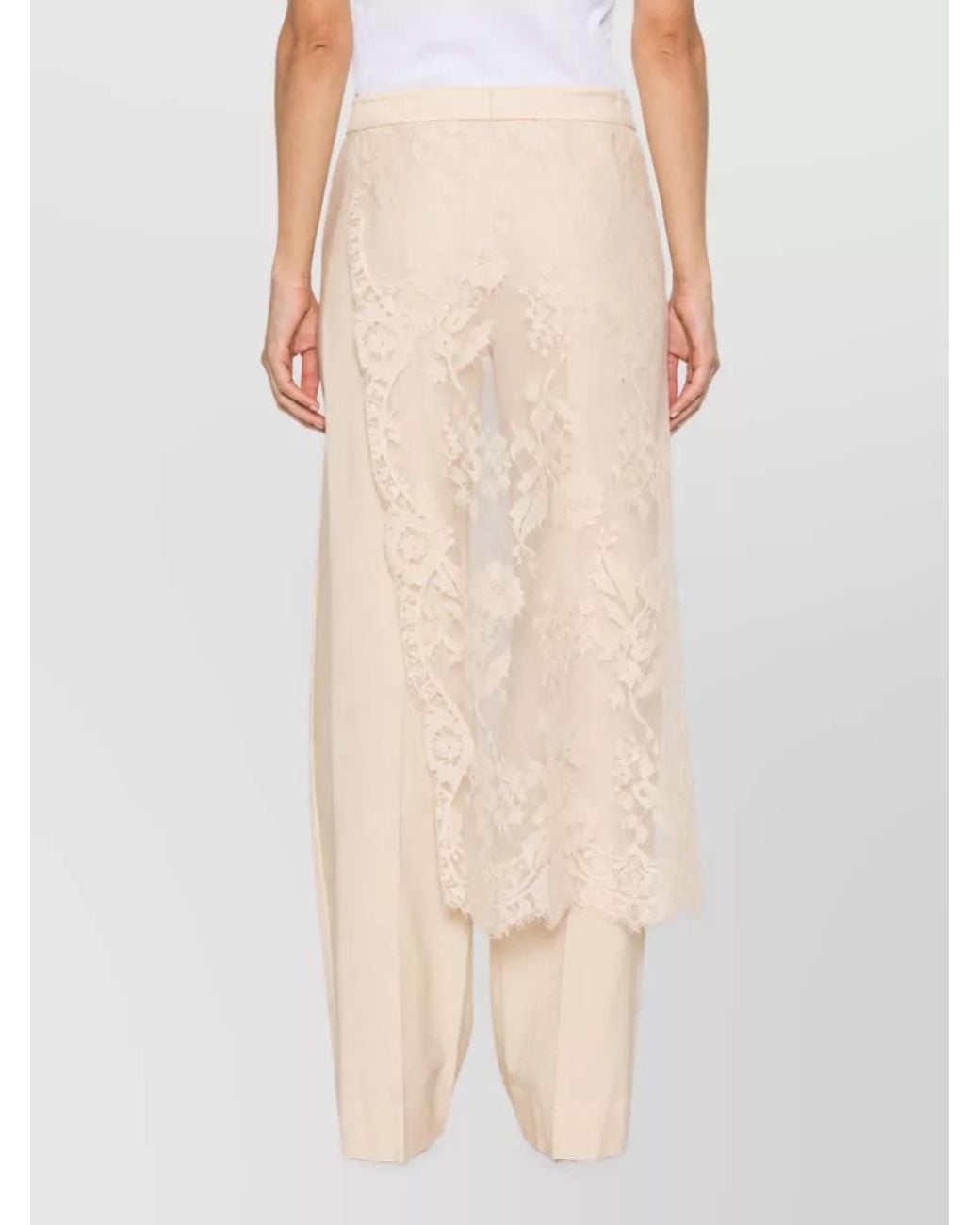 Zimmermann Natural Wool Lace Straight-Leg Suit Trousers