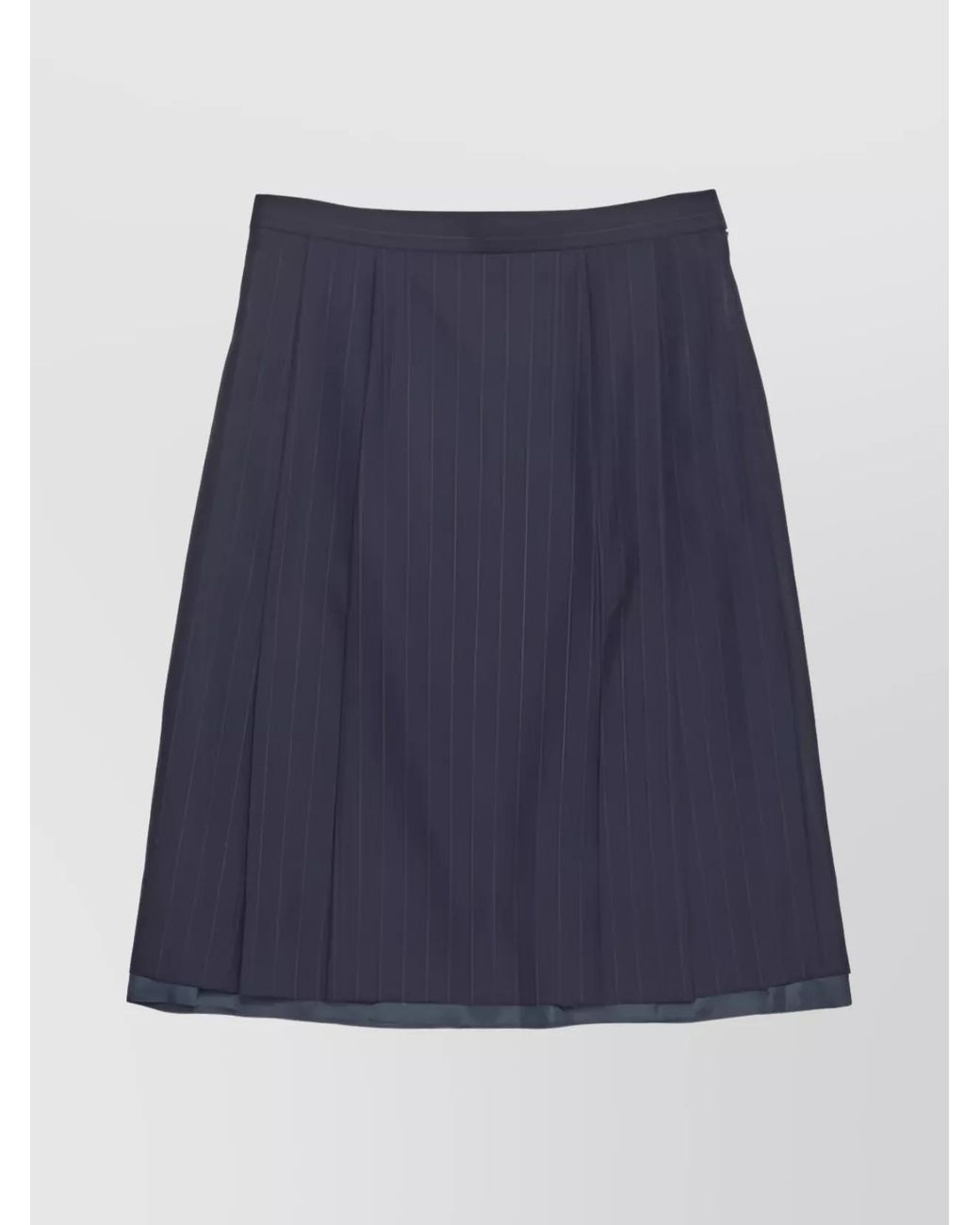 Maison Margiela Blue Wool Pleated Midi Skirt