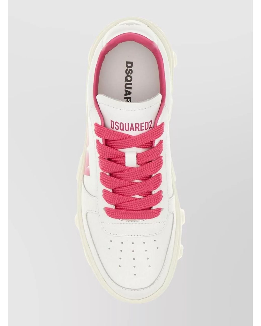DSquared² Pink Leather Low-Top Sneakers