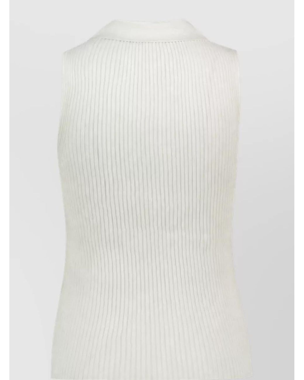 DIESEL White Silk Sleeveless Knitted Top