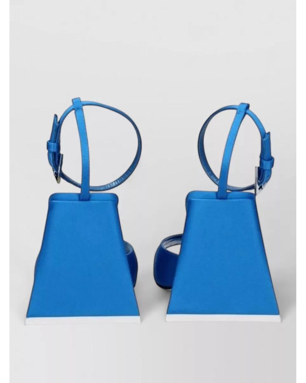 The Attico Blue Satin Ankle-Strap Sandals